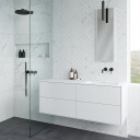 Pulcher Mood 140R Soho   Baderomsmøbel 140x46 cm matt hvit med SolidTec® vask