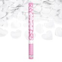 Partydeco Konfettikanon Hjerter Hvite 60 cm TUKW60