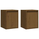 vidaXL Veggskap 2 stk honningbrun 30x30x40 cm heltre furu