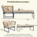 Utendørs lenestolsett – metallramme akasietre beige