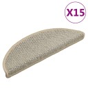 vidaXL Selvklebende trappematter sisal-utseende 15 stk 56x17x3cm grå