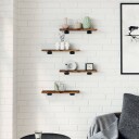  Vegghyller 4 stk røkt eik 40x10x1,5 cm konstruert tre 8721012209046