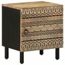  Nattbord 2 stk svart 40x33,5x46 cm grovt heltre mangotre 8721158496249