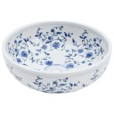 vidaXL Benkeservant hvit og blå rund Φ41x14 cm keramikk