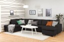 Crazy 5 seters Venstrevendt U formet X Large Sofa med Divan og Sjeselong i Stoff   Antrasitt
