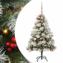 vidaXL Kunstig juletre Grønn og hvit 150 cm PVC og Metall og Plast