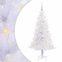  Kunstig juletre med 150 LED med stativ Hvit 150 cm PVC og Stål