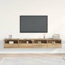  TV Veggskap 2 stk Artisan Eik 100x30x30 cm Konstruert Tre