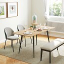 Uttrekkbart spisebord 120/160 x 75 cm kjøkkenbord for 6 8 personer moderne spisebord med stålben natur