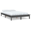 vidaXL Sengeramme grå 150x200 cm heltre furu 5FT King Size