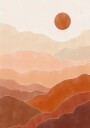 Desert Sun Rise Plakat / 21x30cm