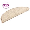 vidaXL Trappematter 15 stk kremhvit 56x20 cm