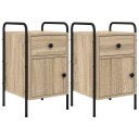 vidaXL Nattbordskap 2 stk. Sonoma eik 35 x 36,5 x 61 cm Konstruert tre