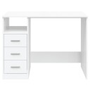 vidaXL Skrivebord høyglans hvit 102x50x76 cm konstruert tre