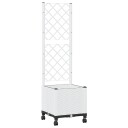 vidaXL Hageplanter med espalier og hjul Hvit 40 x 40 x 146 cm PP