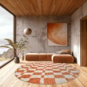 Runde tepper   Maranello Natural Cotton Shaggy oransje Størrelse: Ø 200 cm