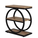 Sidebord med 3 hyller   Brown/Svart / industrielt sidebord med oppbevaring / avlastningsbord med tre hyller