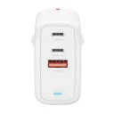 4Smarts GaN FlexPro 65W Strømadapter med 3 USB-utganger Hvit