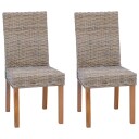  Spisestuestol 2 pcs Kubu Grå 45 x 54 x 93 cm Massiv Mahogni Tre