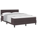  Box Spring Seng med Madrass Mørk Brun 140x190 cm Stoff