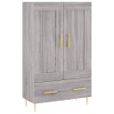 vidaXL Highboard grå sonoma 69,5x31x115 cm konstruert tre