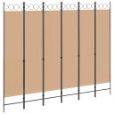 vidaXL 6-Panels Romdeler Beige 240 x 200 cm Stoff