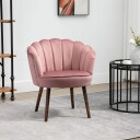 Rosa lenestol i polyester og gummitre