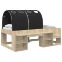  Sengestamme med tunnel 3 pcs Sonoma eik og svart Konstruert tre