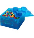 Room Copenhagen LEGO® Brick Boks Translucent 4 Knotter Blå