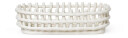 ferm LIVING Ceramic flettet kurv oval 15 x 30 cm Off-white