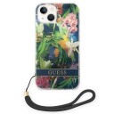 Guess Hardt Deksel til iPhone 14 Plus 6,7" Blå med Blomsterstropp
