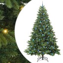  Kunstig juletre med 300 LED med stativ grønn 240 cm PE og PVC