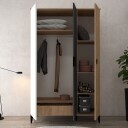 Garderobeskap Hanah Home Neva (123 x 200 x 52 cm) Eik hvit antrasitt - Eik, hvit og antrasitt