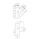 Pipelife Smartline Grenrør 40x40mm 45-90° Krom / 90°