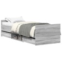 vidaXL Sengeramme med hode- og fotgavl grå sonoma 90x190 cm 8721012157712