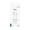 USB-C till USB Ladekabel 3 Meter Hvit - Sinox