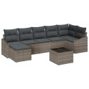 vidaXL Hagesofa Set 8 stk. Lysegrå polyrotting