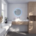 Loevschall Johannesburg RGB speil med lys dimbar touch Ø100 cm Speilglass