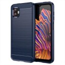 Samsung Galaxy Xcover6 Pro Børstet TPU-deksel Karbonfiber Blå