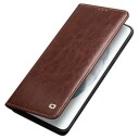Qialino Classic Samsung Galaxy S21 5G Lommebok-deksel I Lær Brun