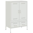  Highboard hvit 68x39x101,5 cm kaldvalset stål