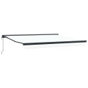  Automatisk Uttrekkbar Markise Hvit 400x300 cm  Markise Erstatningsstoff for 4x3 m Ramme Hvit