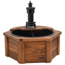 vidaXL Vannfontene med pumpe 57x57x53 cm heltre gran