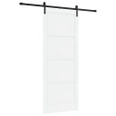vidaXL Skyvedør med tilbehør Hvit 93x232 cm Solid Tre Furu