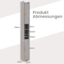 Høyt baderomsskap med toalettpapirholder og krok