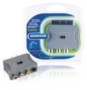 SCART Adapter SCART Han - S-Video Hun + 3 stk. RCA Hun Grå