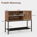 Barskap med vinstativer og hyller konsollbord i tre med metallramme for spisestue 100 x 35 x 83 cm kaffe