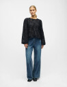 Object Objlucie L/S Re O Neck Top Noos   Black   44