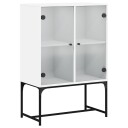 vidaXL Sideskap med glassdører hvit 69x37x100 cm