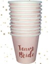 10 stk "Team Bride" Rosegull Shotglass i Papir  Hen Party